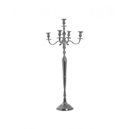 METAL 5 SEAT CANDLE HOLDER SILVER