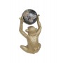 RESIN/PL MONKEY WITH GLOBE GOLDEN/BLACK