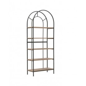 METAL/WOODEN SHELF BLACK/NATURAL