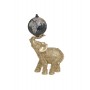 RESIN/PL ELEFANT WITH GLOBE GOLDEN/BLACK