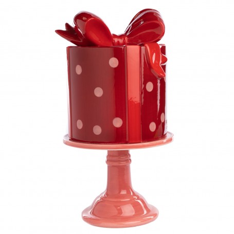 CER.GIFT BOX CAKE STAND 43,5CM