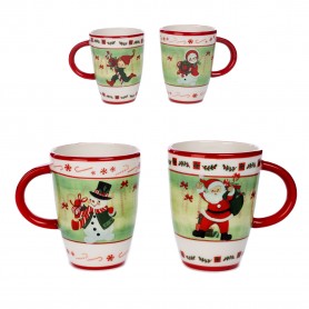 CER.XMAS SANTA/SNOWM.MUG ASS/2 12CM