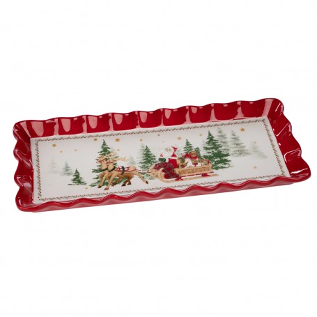 CER.SANTA/SLEIGH TRAY 38,5CM