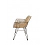 SEDIA CON BRACCIOLO RATTAN IRON NATURAL