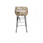 SGABELLO RATTAN IRON BLACK/NATURAL