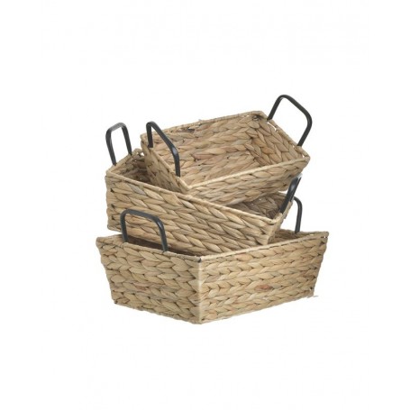 S/3 WATER HYACINTH BASKET NATURAL