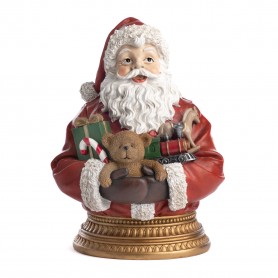 SANTA BUST W/TOYS ON STAND 28,5CM