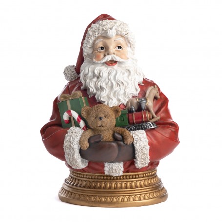 SANTA BUST W/TOYS ON STAND 28,5CM