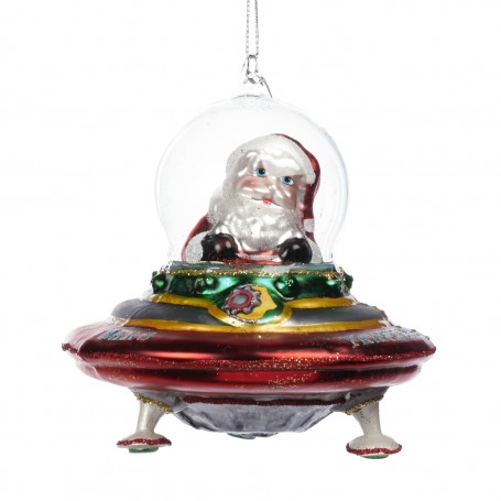 GLSS SANTA UFO ORN 11CM