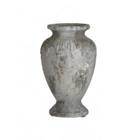 TERRACOTTA VASE ANTIQUE GREY/BEIGE