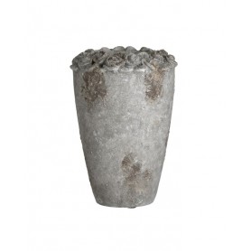 CEMENT VASE ANTIQUE GREY/BEIGE