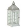 METAL/WOOD LANTERN WHITE SMALL