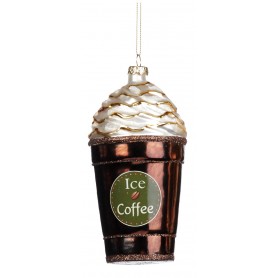 GLSS ICE COFFEE ORN ASS/2 14,5CM