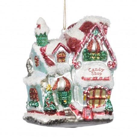 GLSS CANDY SHOP HOUSE ORN 11CM