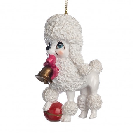 XMAS POODLE DOG ORN 8,5CM