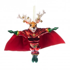 GLSS/FABR.SUPER RUDOLPH MOOSE ORN