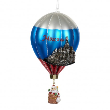 GLSS MOSCOW SANTA HOT AIR BALLOON ORN