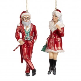 MODERN MR/MRS SANTA ORN ASS/2 11,5CM