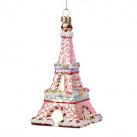 GLSS CANDY EIFFEL TOWER ORN 13,5CM