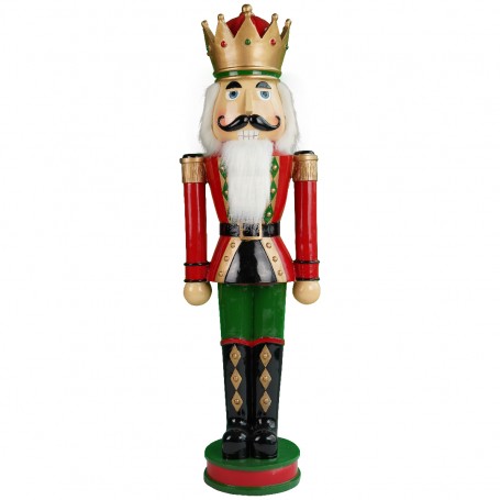 NUTCRACKER KING RED GREEN POLY 94CM