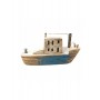 WOODEN BOAT W/LIGHT BLUE/WHITE