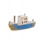 WOODEN BOAT W/LIGHT BLUE/WHITE