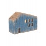 WOODEN HOUSE W/LIGHT NATURAL/BLUE