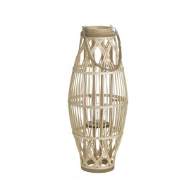 WOODEN LANTERN NATURAL 26X62H