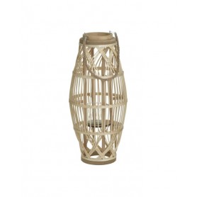 WOODEN LANTERN NATURAL 24X53H