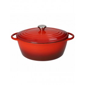 CASSERUOLA COCOTTE OVALE ROSSA GHISA