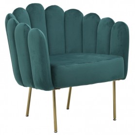 METAL/VELVET ARMCHAIR DARK GREEN