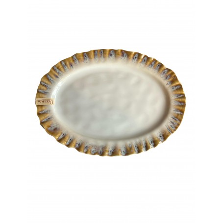 VASSOIO OVALE 36X26 PORC. OCEANIA OCRA