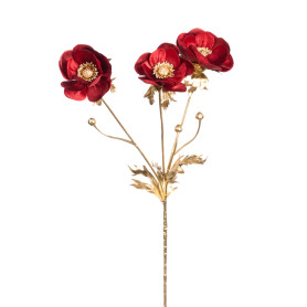 FIORE ANEMONE ROSSA H73CM
