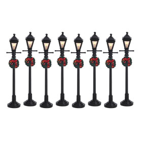 LEMAX-GAS LANTERN STREET LAMP SET OF 8