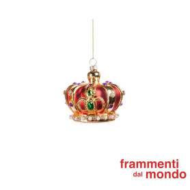 GOODWILL-ADDOBBO CORONA IN VETRO H10CM