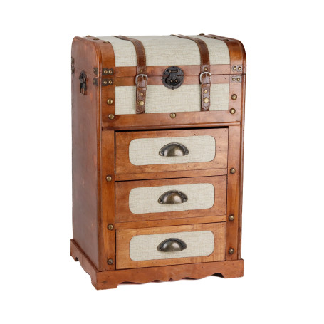 GOODWILL-BAULE IN LEGNO CON 3 CASSETTI