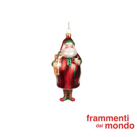 GOODWILL-BABBO NATALE IN VETRO H15CM
