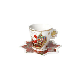 TAZZA CHRISTMAS SET 2 PZ NEW BONE CHINA