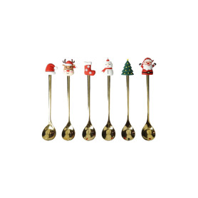 S/6 CUCCHIAINO GOLD SOGGETTI NATALE