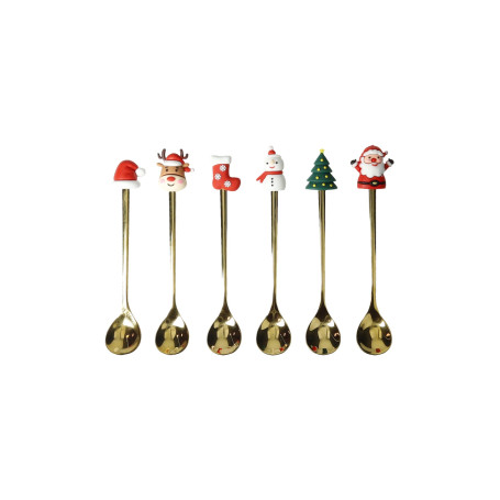 S/6 CUCCHIAINO GOLD SOGGETTI NATALE