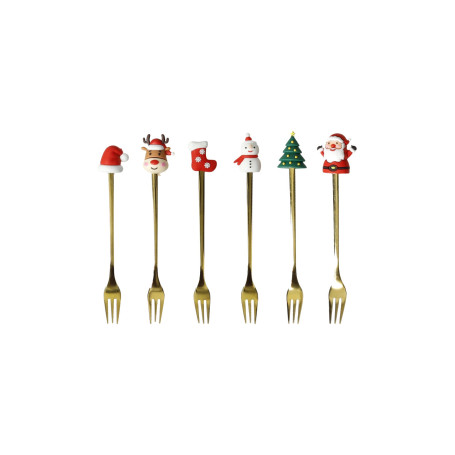 S/6 FORCHETTINA GOLD SOGGETTI NATALE
