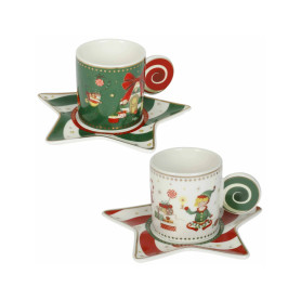 TAZZA ELFOMAGIA BIANCO VERDE SET 2 PZ