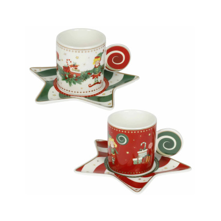 TAZZA ELFOMAGIA BIANCO ROSSO SET 2 PZ