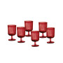 CALICE PLISSE ROSSO SET 6 PZ VETRO