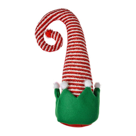 DECORAZIONE CAPPELLO ELFO ROSSO VERDE