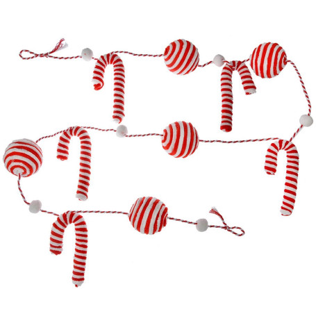 DECORAZIONE GHIRLANDA ROSSO BIANCO L170