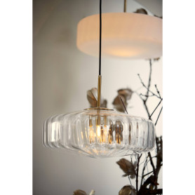 HANGING LAMP ø40X17 CM PLEAT GLASS CLEAR