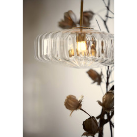 ANGING LAMP ø30X17 CM PLEAT GLASS CLEAR