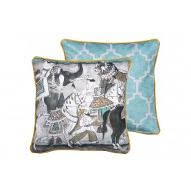 45X13X45 VELVET ELEPHANT & HORSES