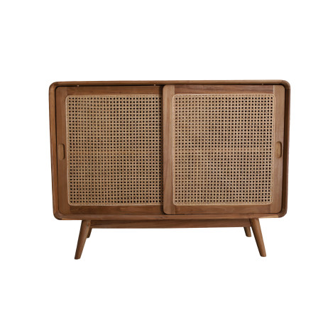 CABINET L120XH90XP45 IN TEAK E RATTAN